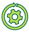 Business Continuity Icon that looks like a gear